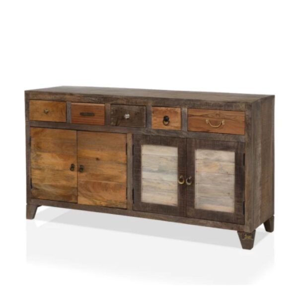 Crafted from high-quality solid wood, the Indie Wooden Sideboard for Storage is more than just a storage solution – it's an elegant statement piece for your dining room. Wooden Sideboard | Wooden Dining Kitchen Cabinets | Dining Storage Furniture | Vintage Furniture