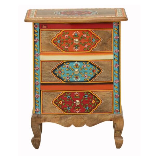 Itia Wooden Side Table | buy sofa side tables for living room | premium wooden bedside tables online | wooden bedside table online | bedside furniture | wooden bedside | handpainted furniture | JAE Furniture