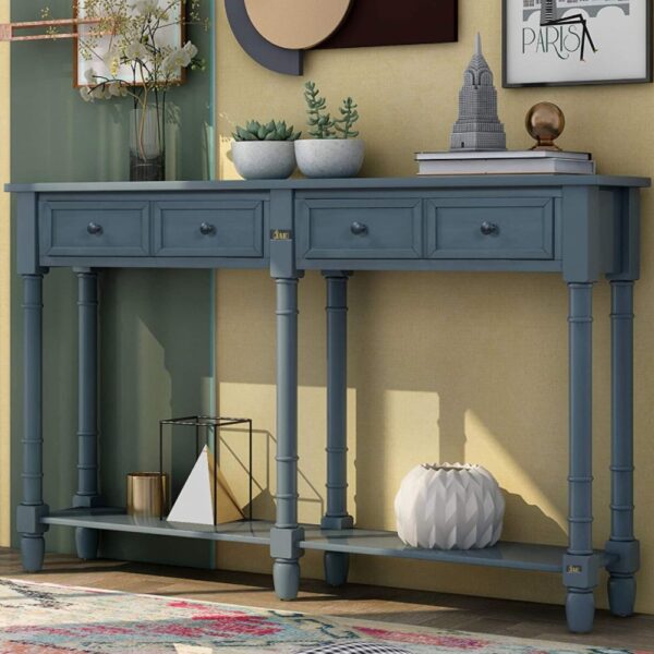 Jona Wooden Console Table (Navy Blue) | wood console table with drawers online | JAE Furniture