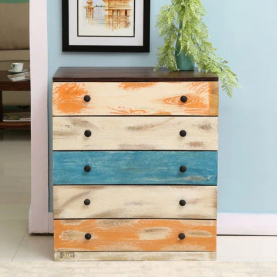 Jenka Wooden Designer Chest of Drawers | buy wooden drawer cabinet online | JAE Furniture