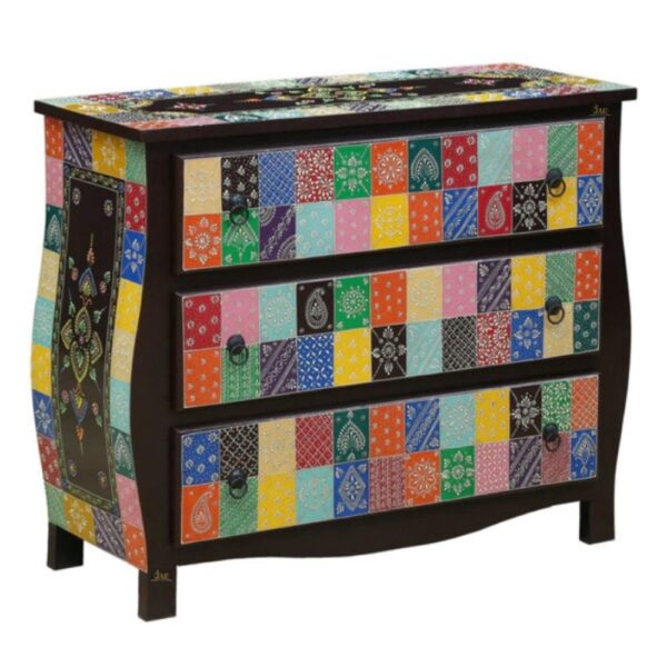 Shanka Wooden Handpainted Chest of Drawer Cabinet | wooden drawer cabinet | wooden chest of drawers online | JAE Furniture
