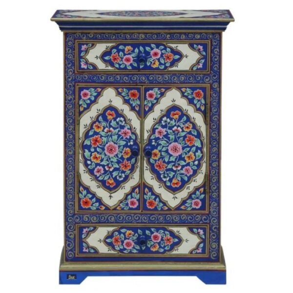 Biven Wooden Handpainted Cabinet with Drawers | buy wooden cabinet online | wood sideboard for dining room online in India | Wooden Handpainted Furniture Online | Solid Wood Furniture Online | JAE Furniture