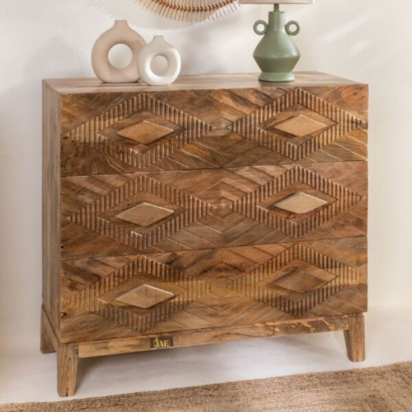 Inara Wooden Carved Chest of Drawer | buy wood sideboard cabinet online | JAE Furniture