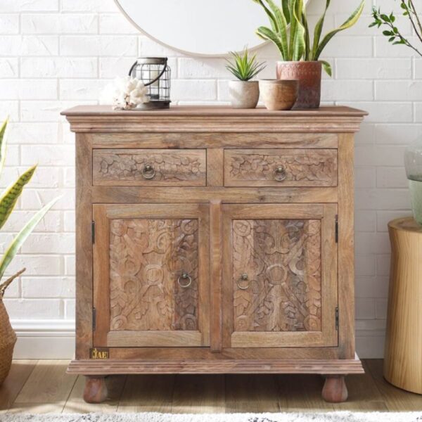 Fine Wooden Carved Cabinet with Drawers | best wood sideboard cabinet online | JAE Furniture