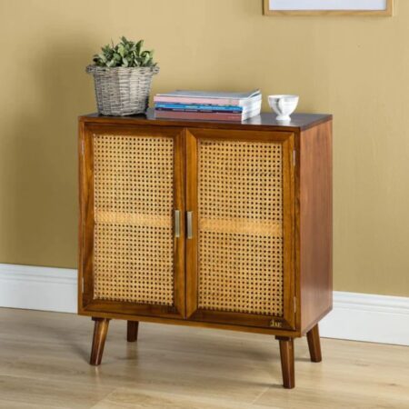Uven Wooden Cane Cabinet for Storage | wooden cabinet | wood sideboard online | JAE Furniture