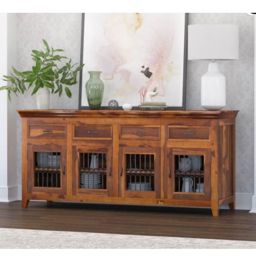 Honey Wooden Large Sideboard Sheesham Wood | best quality dining room sideboard online | JAE Furniture
