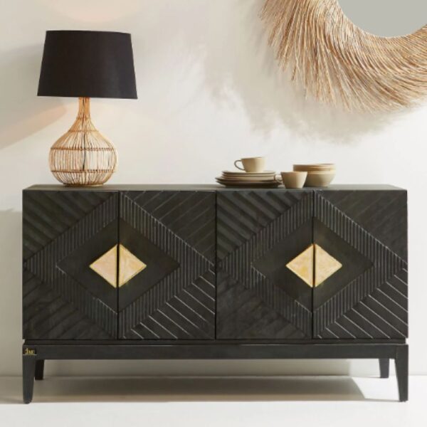 Eisth Wooden Modern Designer Sideboard (Black) | buy dining room sideboard cabinet online | JAE Furniture