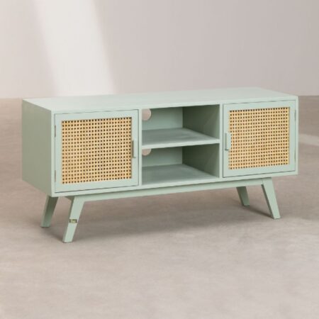 Piva Wooden Rattan TV Cabinet Entertainment Unit | buy wooden tv cabinet online | JAE Furniture