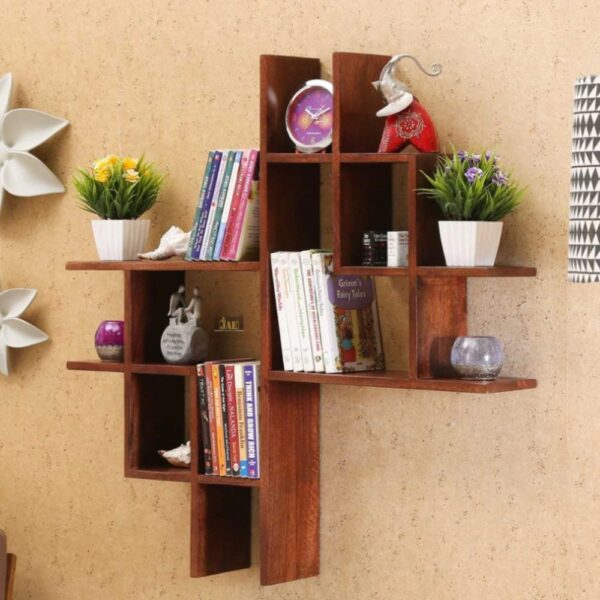 Prerak Wooden Wall Shelf Book Shelf | premium solid wood bookshelf | JAE Furniture