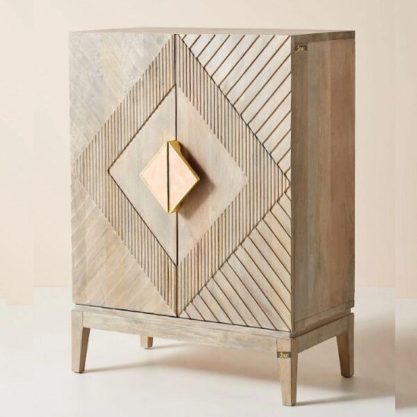 Eisth Wooden Designer Cabinet (Natural) | crockery unit online | wooden cabinet | dining room sideboard | JAE Furniture