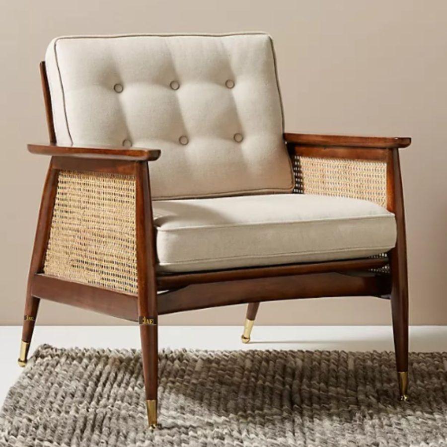 Buy Kia Wooden Rattan Chair Online | Wooden bedroom chair | bedroom sofa chair | JAE Furniture