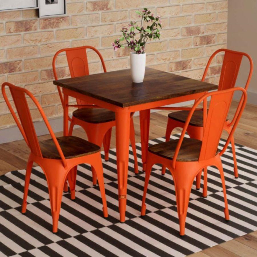 Liva Café Chair Garden Set (Orange) | Outdoor chairs | garden table and chairs | JAE Furniture
