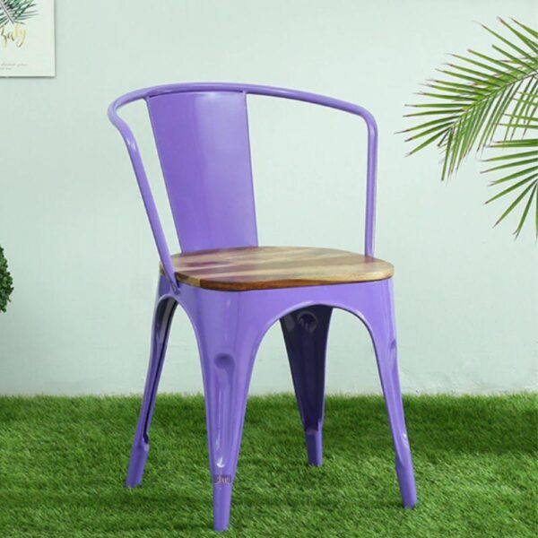 Dany Metal Powder Coated Chair (Purple) | Patio Chairs online | JAE Furniture