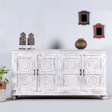 Rifo Wooden Designer Antique Carved Sideboard | crockery unit online | dining room sideboard cabinet | JAE Furniture