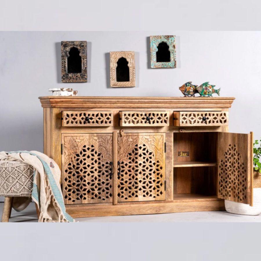 House Wooden Carved Sideboard | wooden cabinet in India | buy crockery unit online | wood sideboard | JAE Furniture