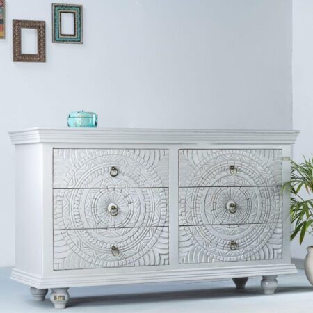 Wose Wooden Chest of Drawers (Grey) | buy wooden chest of drawers online | wooden drawer cabinet | JAE Furniture