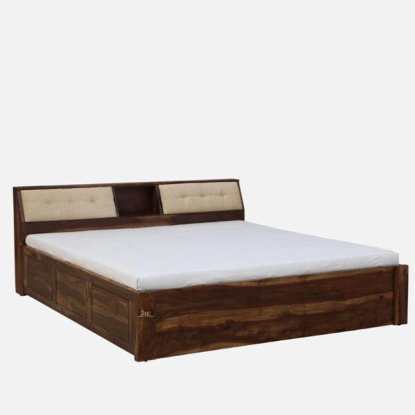 Ditar Solid Wood Essential Bed with Storage | comfortable wooden king size bed | JAE Furniture