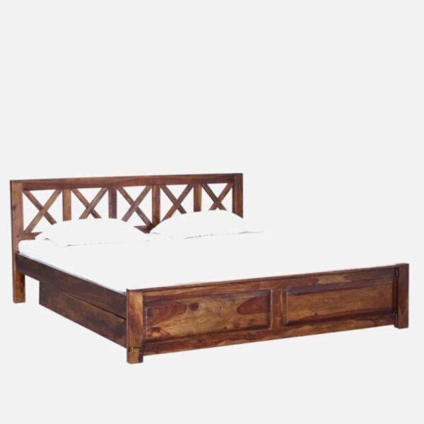 Alvea Wooden Storage Bed with Drawers | comfortable wooden king size bed online | JAE Furniture