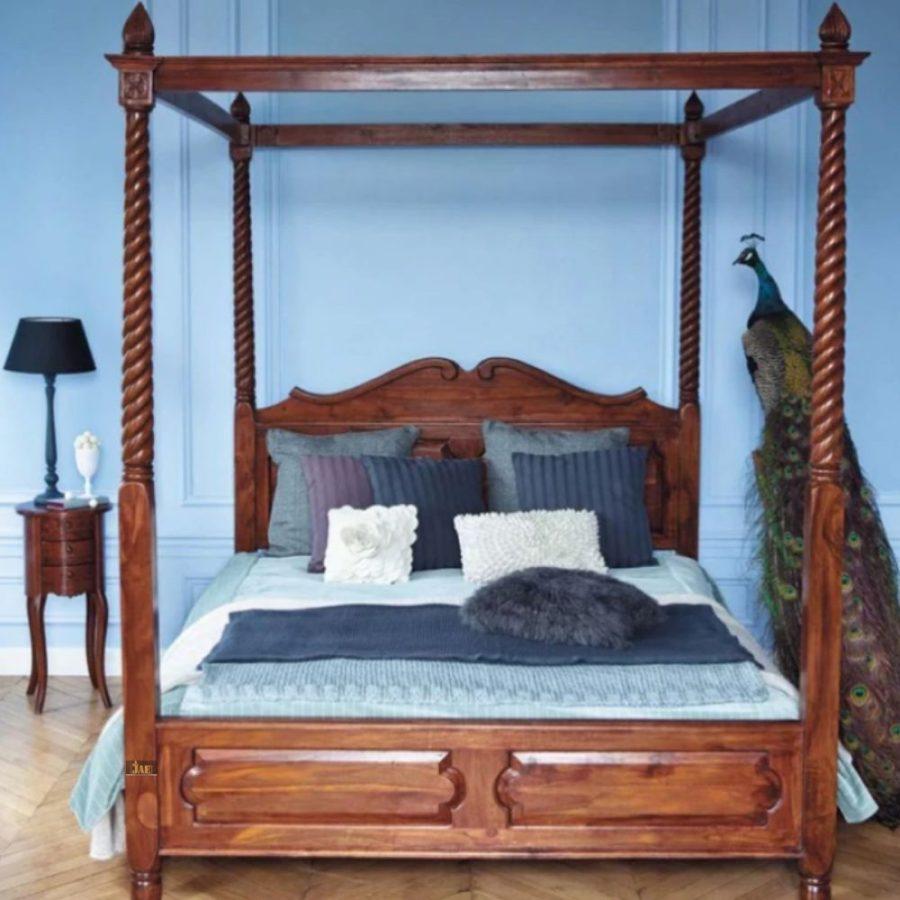 Buy Samce Wooden Poster Bed Online in India | JAE Furniture