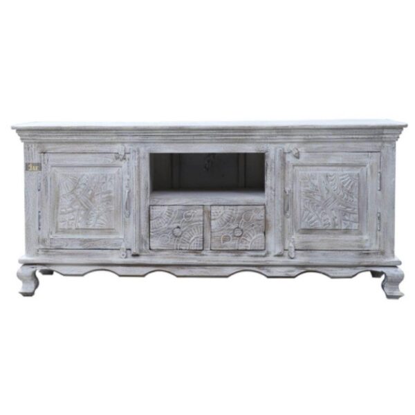 Freida Wooden Carved Antique TV Cabinet | best wooden tv cabinet online | JAE Furniture