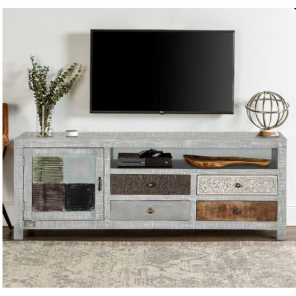 Alife Wooden Carved TV Unit | buy wooden tv cabinet online | JAE Furniture