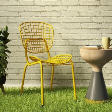 Keme Outdoor Patio Powder Coated Chair (Yellow) | Patio Chairs online | JAE Furniture