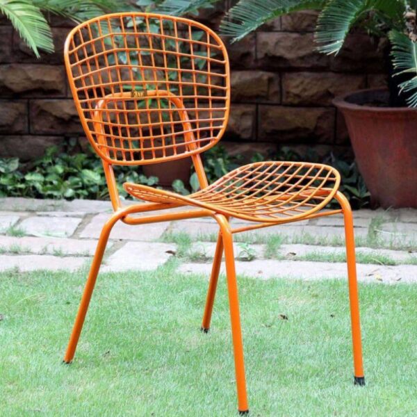 Keme Outdoor Patio Powder Coated Chair (Orange) | buy patio chairs | JAE Furniture