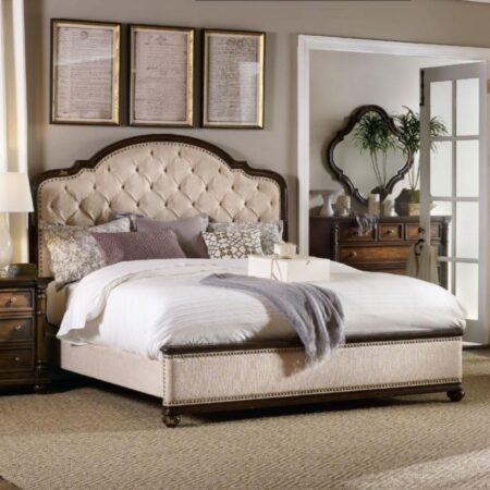 Kemia Wooden Upholstered Bed | luxurious wooden king size bed | JAE Furniture