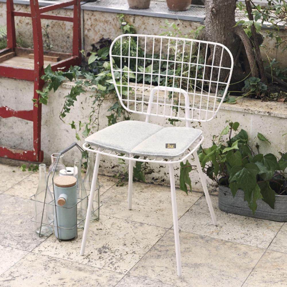 Revya Metal Powder Coated Outdoor Chair (White) | buy patio chairs | Outdoor Furniture | Metal Furniture | JAE Furniture