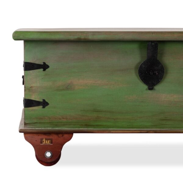 Buy Boran Wooden Trunk Table with Storage (Green Distress) Online | wooden trunk | wood coffee table | JAE Furniture