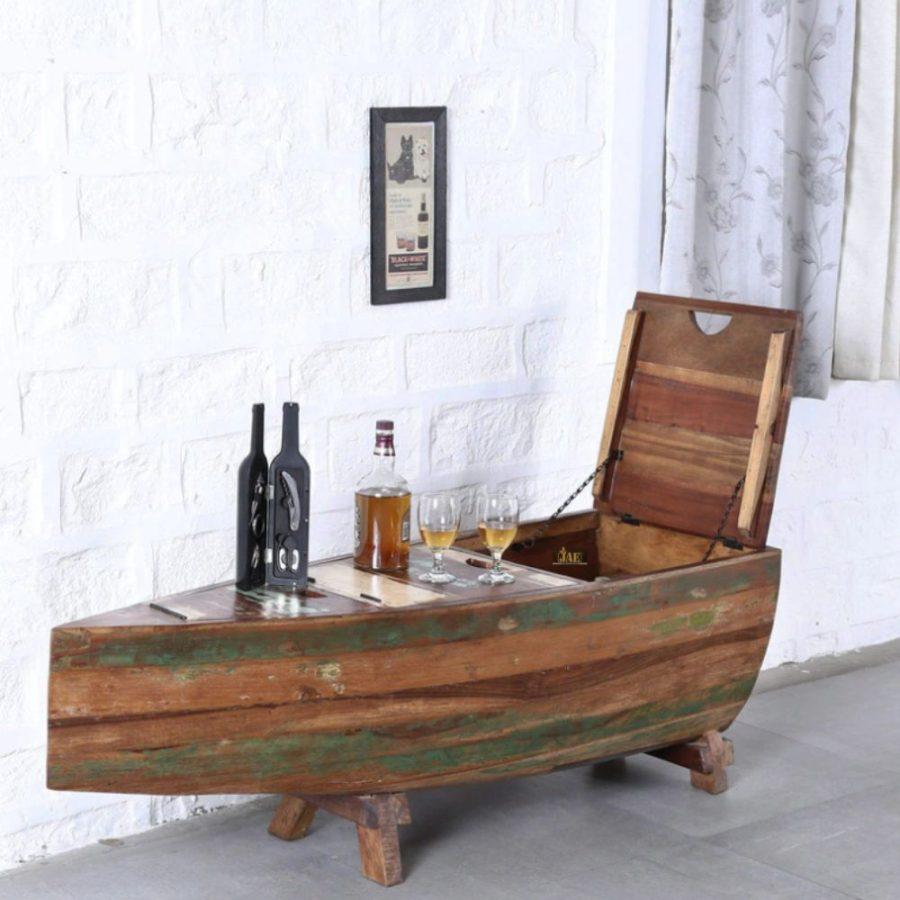 Janie Wooden Reclaimed Bar Unit Cabinet | buy wooden bar cabinet online | JAE Furniture