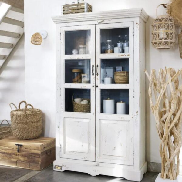 Wonse Wooden Antique Distress Cupboard | buy bedroom cupboards | JAE Furniture
