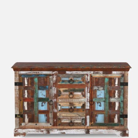 Shafke Wooden Reclaimed Finish Sideboard | buy wooden cabinet online | dining room sideboards | crockery unit | JAE Furniture