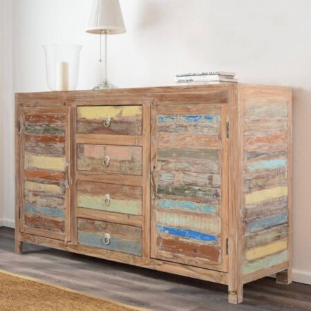 Terea Wooden Rustic Distress Sideboard | dining room furniture | buy wood sideboards online | crockery units | JAE Furniture