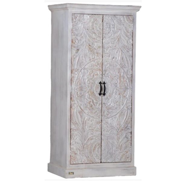 Colsta Wooden Wardrobe for Storage (White Distress) | modern wooden wardrobe online | JAE Furniture