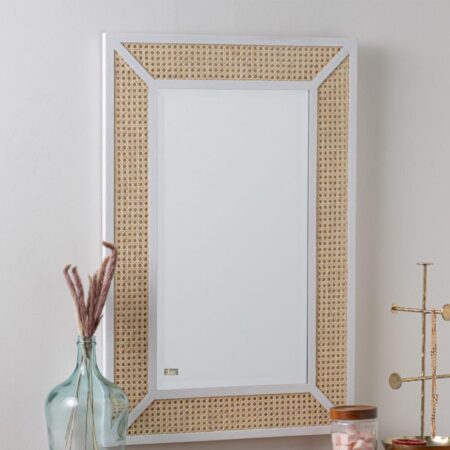 Fabea Rattan Cane Mirror Frame for Wall | Buy wood frame mirrors | JAE Furniture