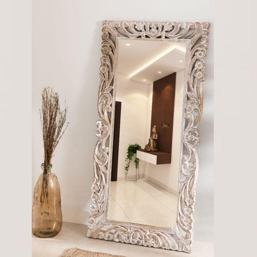 Yuko Wooden Large Mirror Frame | wood frame mirror for your bedroom | JAE Furniture