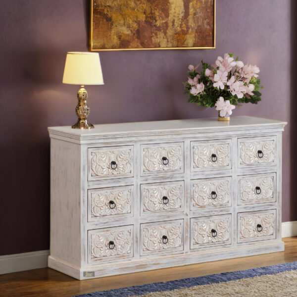 Wooden Carved Numerous Chest of Drawer | Buy Wooden Chest of Drawers Online | Carved Furniture Online | JAE Furniture