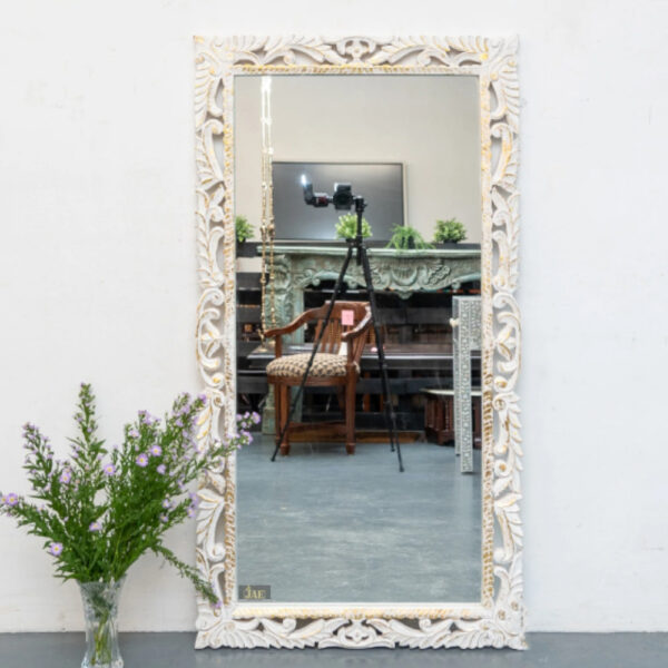 Jabevo Wooden Carved Mirror Frame | wood carving mirror frame online | JAE Furniture