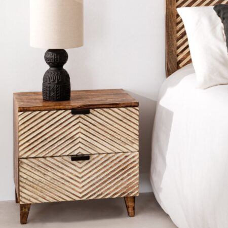 Sulve Wooden Designer Bedside | best wooden bedside table with drawers | JAE Furniture