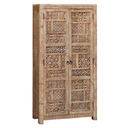 Sabre Wooden Carved Storage Wardrobe Almirah for Storage | buy modern wooden wardrobe | JAE Furniture