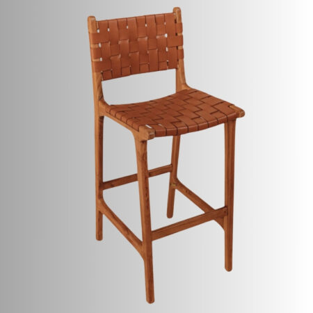 Iris Wooden Leather Bar Chair (Natural) - JAE-1124