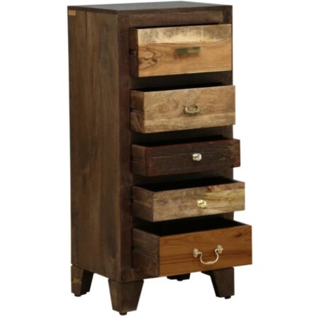 Eight Solid Wood Chest of Drawers with 5 Drawers - Drawers Open Photo | Walnut Chest of Drawers