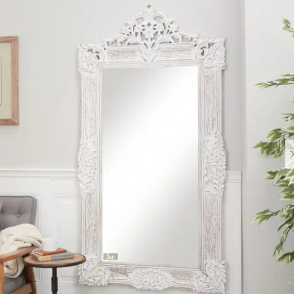Our exquisite Kafe Wooden Carved Antique Mirror Frame is a captivating piece that embodies the charm of a bygone era