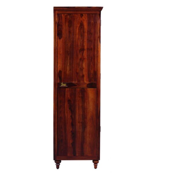 Nami Woooden Storage Wardrobe - The Teak finish enhances the inherent beauty of the wood, adding warmth and character to any space. Wooden Wardobe in Teak Finish