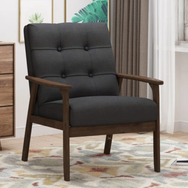 Jacko Wooden Arm Chair - Beautiful Solid Wood Chair in walnut finish in lifestyle setting