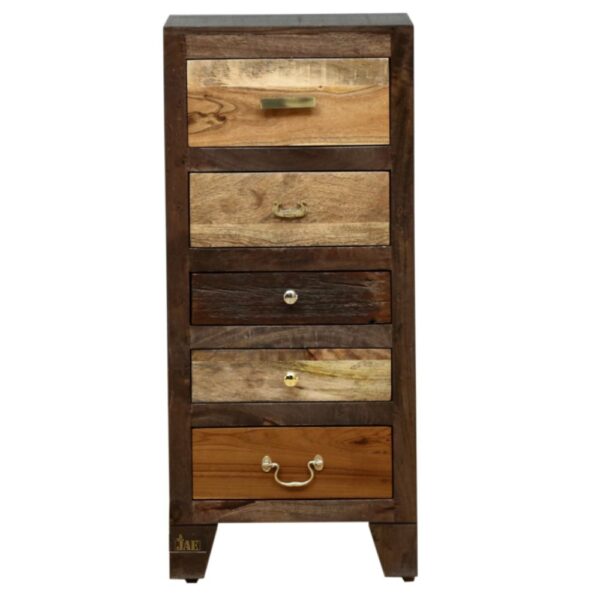 Add a touch of walnut sophistication to your bedroom with the Eight Solid Wood Chest of Drawers with 5 Drawers (Walnut)