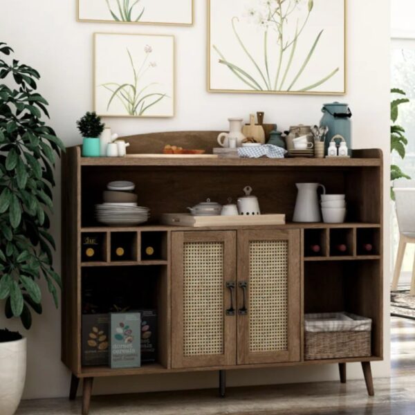 Opaque Wooden Rattan Door Bar Unit - Rattan Bar Furniture by JAE Furniture - Made from Premium Solid Wood