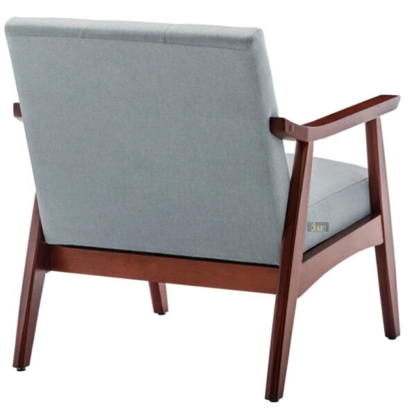 Gray Blue elegance & timeless beauty: Pearl Wooden Upholstered Arm Chair by JAE Furniture.