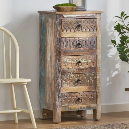 Recla Wooden Chest of Drawers with 5 Drawers
